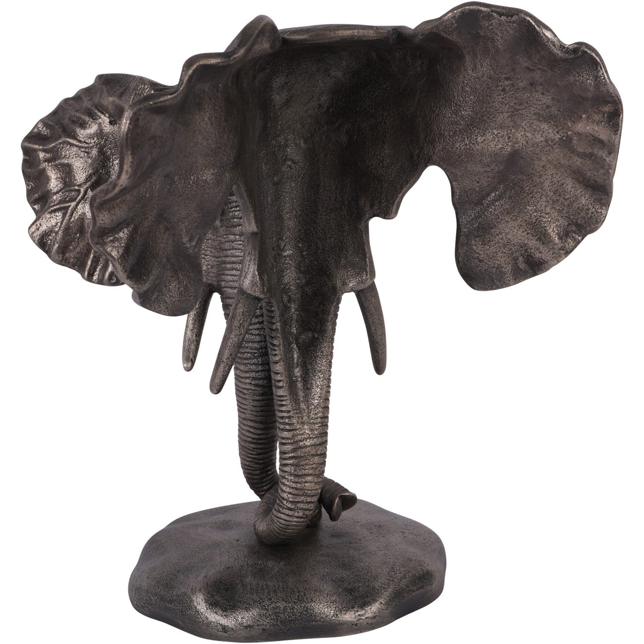 Kariba Antique Nickel Cast Aluminium Nuzzling Elephants Sculpture